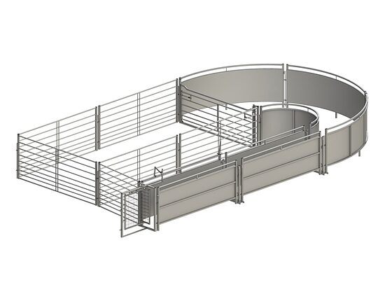 Veno aitu apstrādes un šķirošanas sistēma (Crowding tub set 1.00 m)